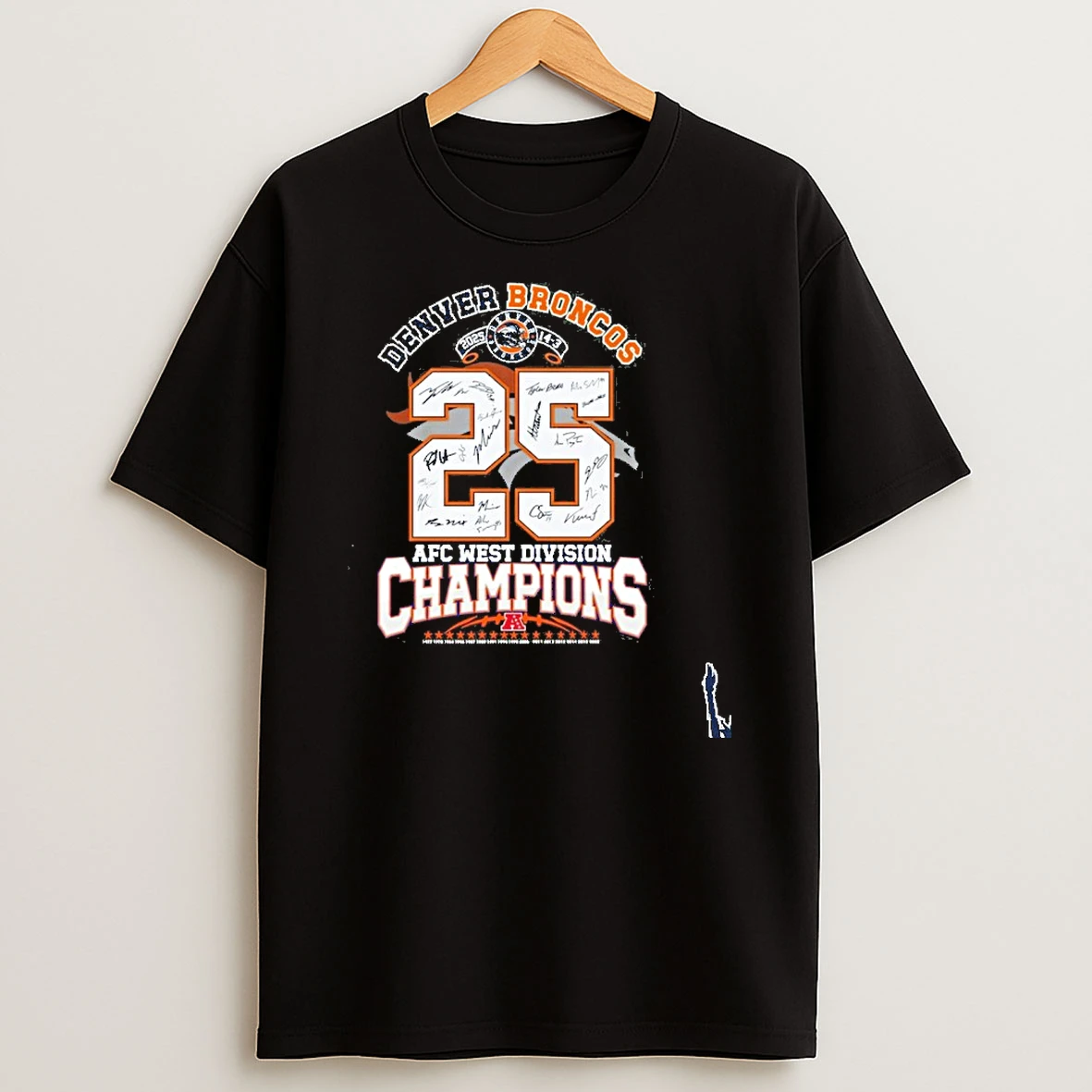 Denver Broncos 2025 14 3 Afc West Division Champions T Shirt