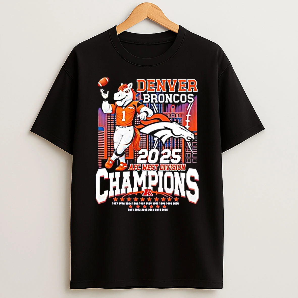 Denver Broncos Football X Afc West Division Champions Special Edition 2025 T Shirt