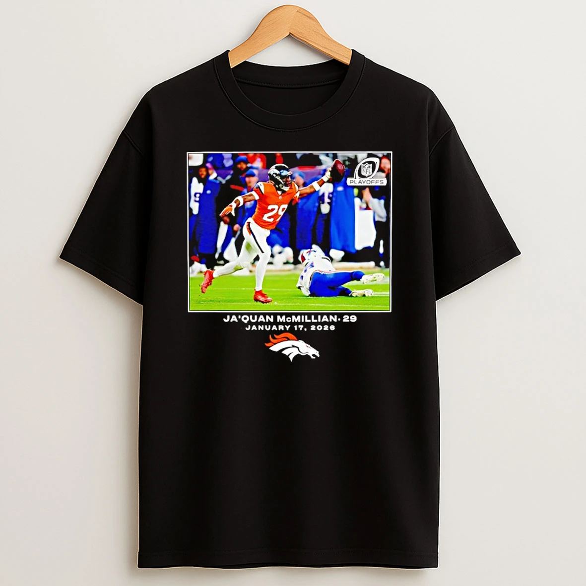 Denver Broncos Jaquan Mcmillian Nfl Flash Features T Shirt