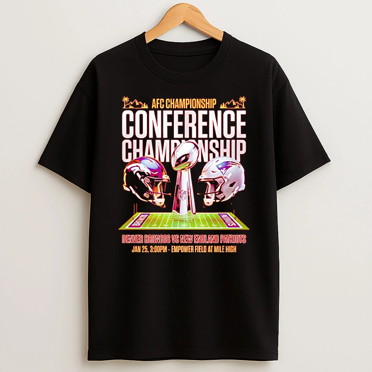 Denver Broncos Vs New England Patriots 2026 Afc Championship Game Day T Shirt