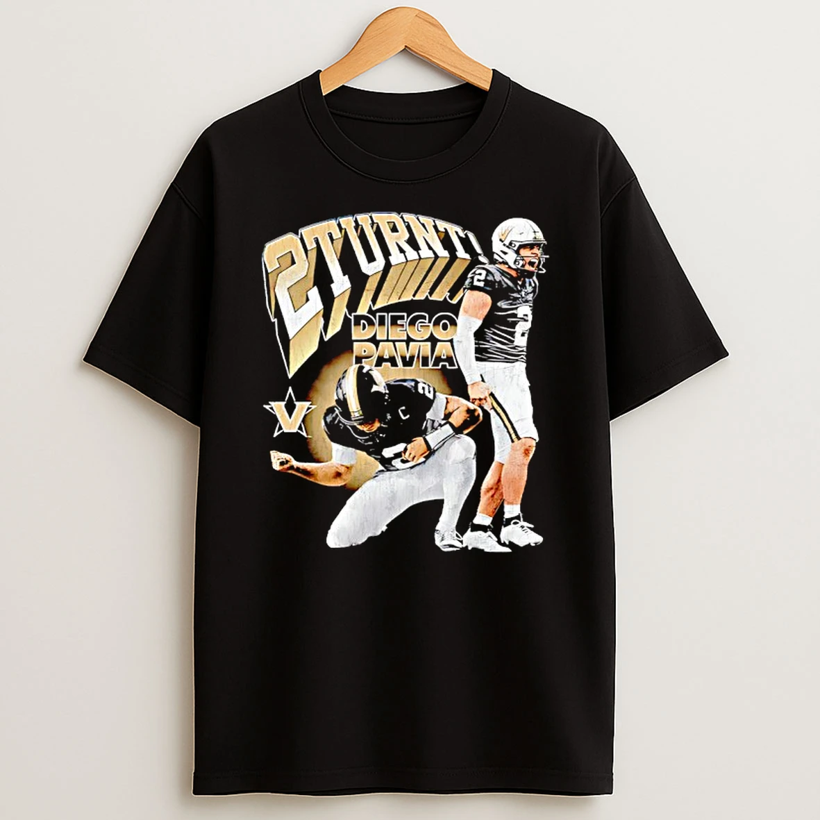 Diego Pavia 2 Turnt Vanderbilt Commodores T Shirt