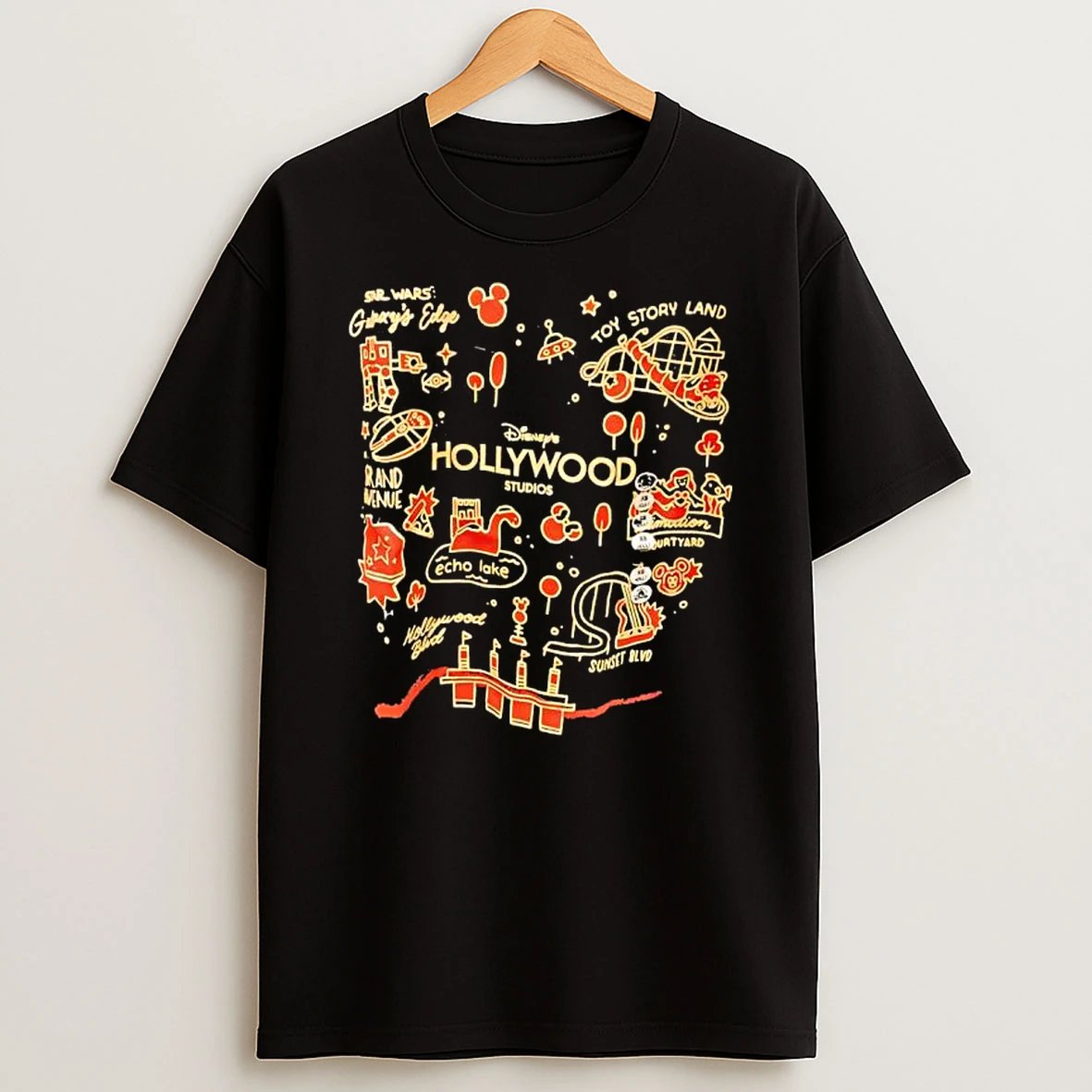 Disneys Hollywood Studios Toy Story Land And Galaxys Edge Outlined T Shirt