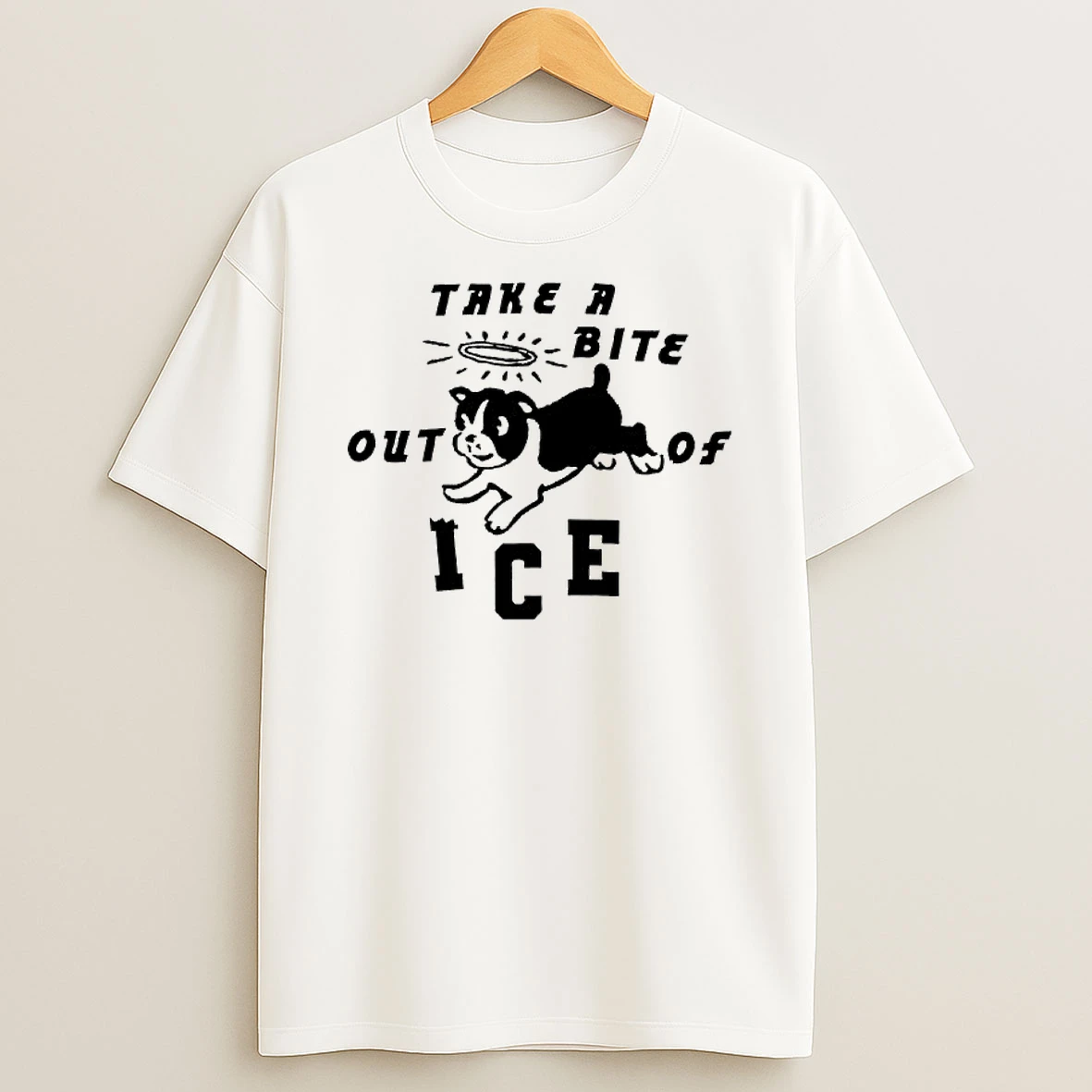 Dog Take A Bite Out Of Ice T Shirt