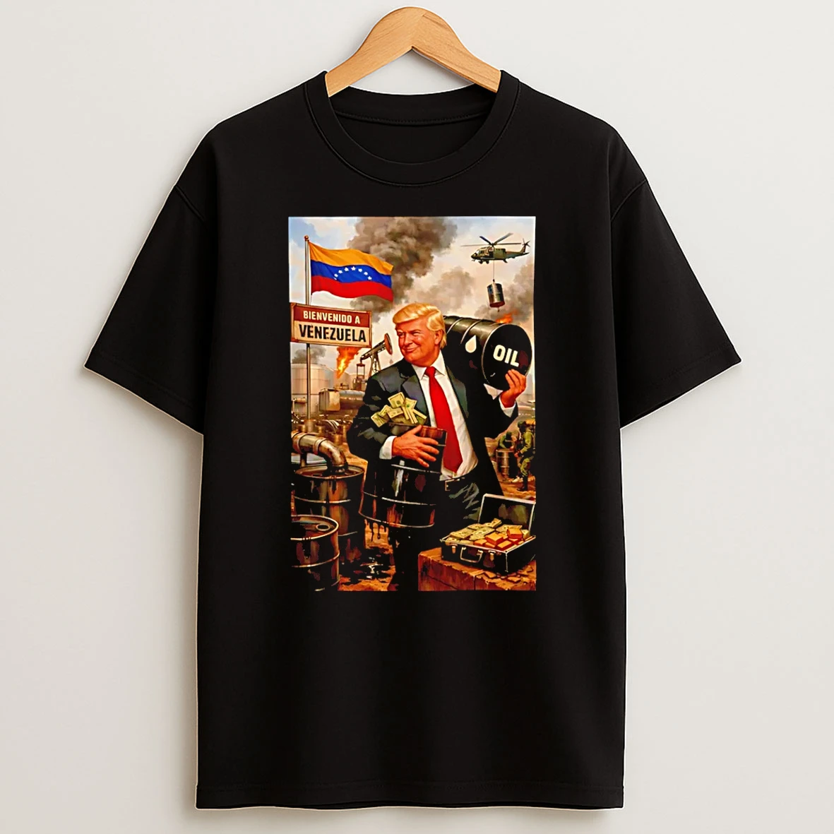 Donald Trump Oil And Venezuela Collage T Shirt