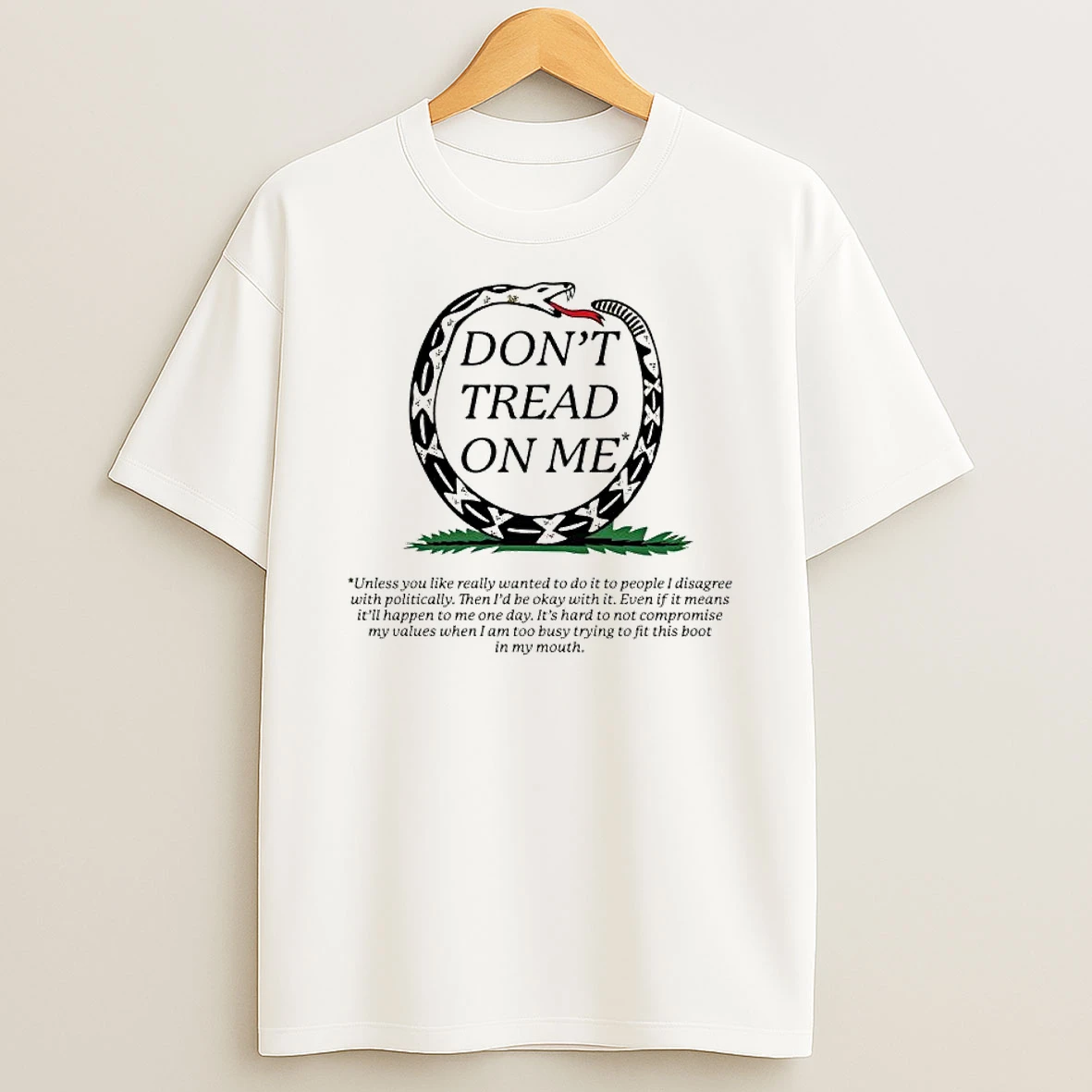 Dont Tread On Me Snake Trying This Boos In My Mouth Graphic T Shirt