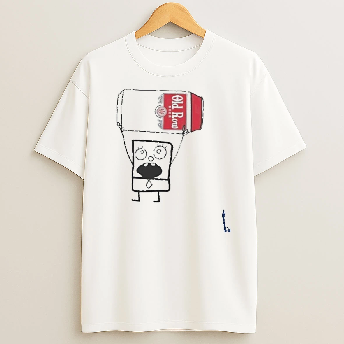 Doodlebob Holding Old Row Beer Can T Shirt