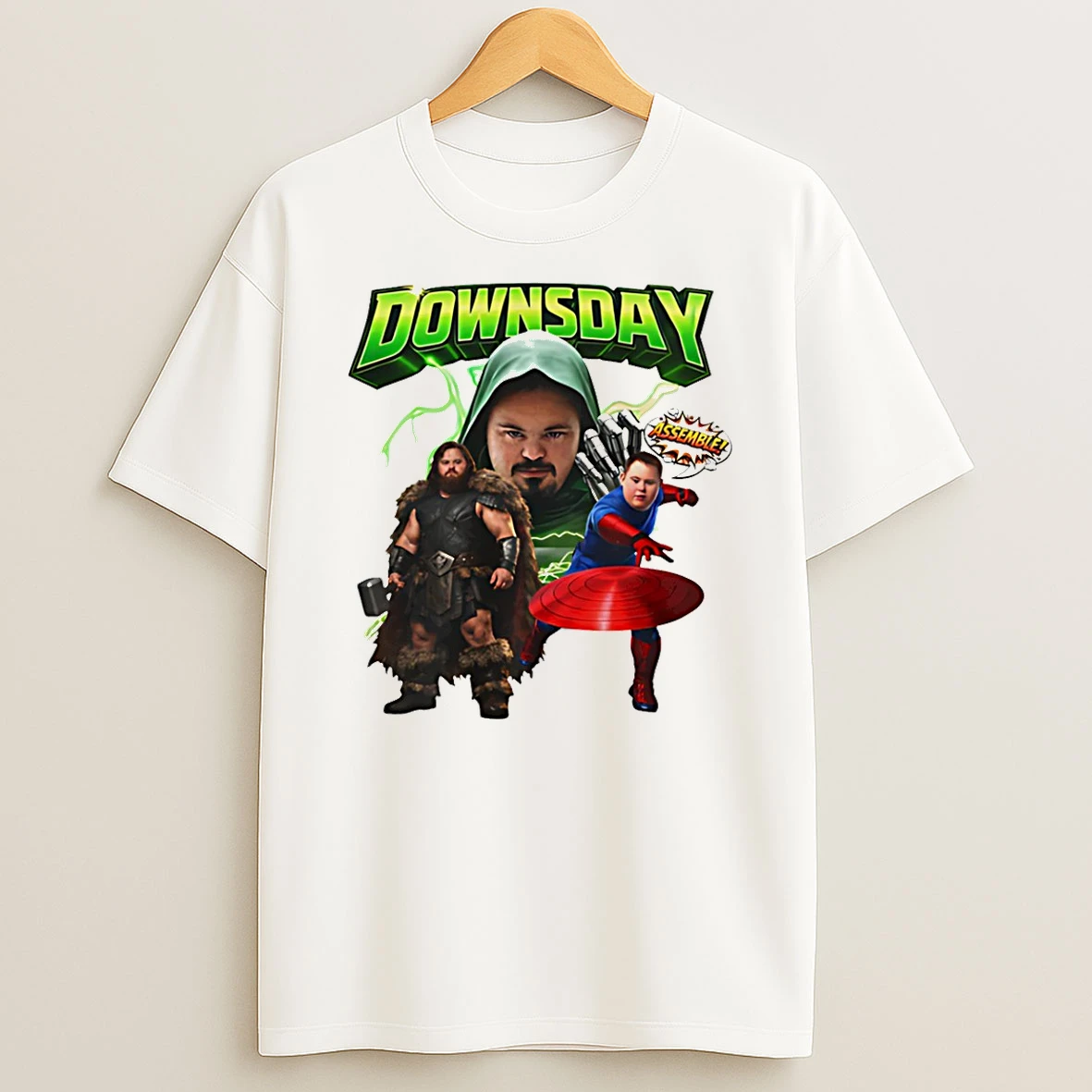 Doomsday Avengers Assemble Down T Shirt