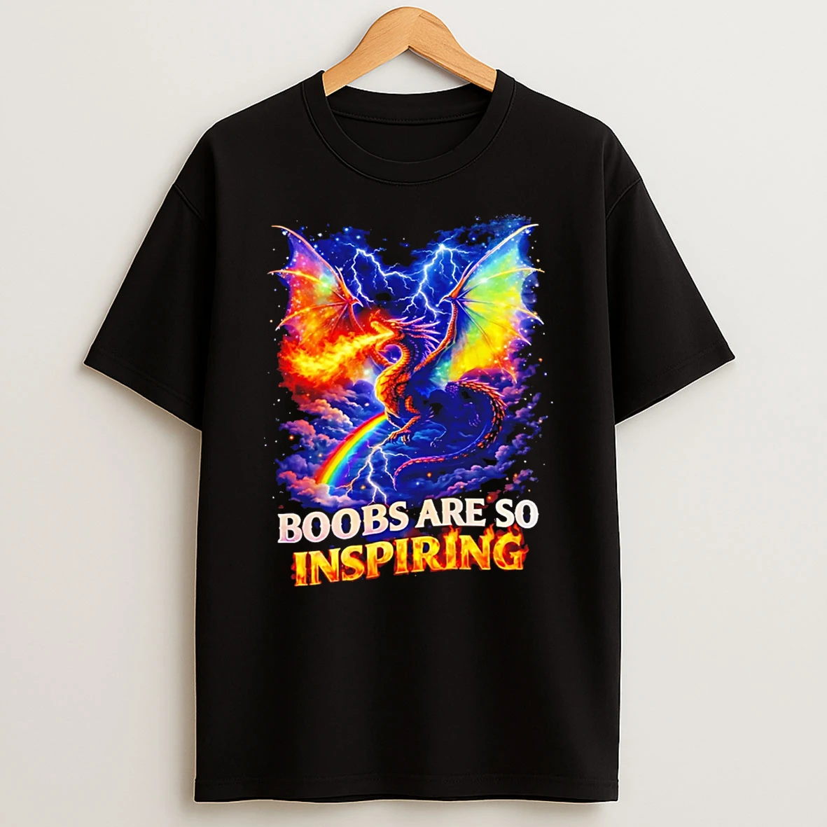 Dragon Boobs Are So Inspiring Rainbow T Shirt