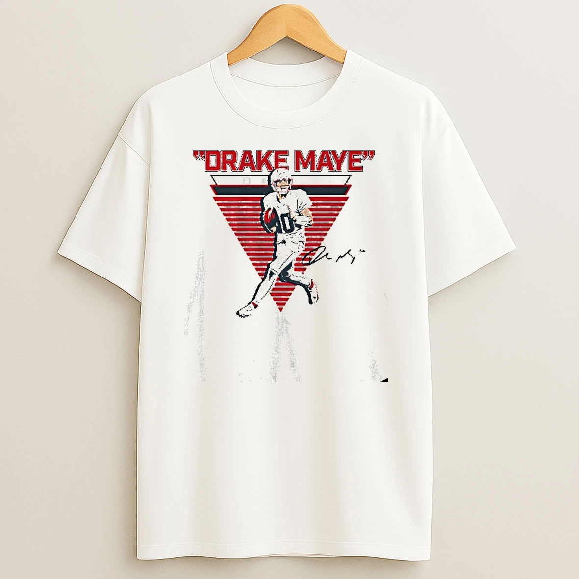 Drake Maye New England Patriots Football Drake Maye Signature T Shirt