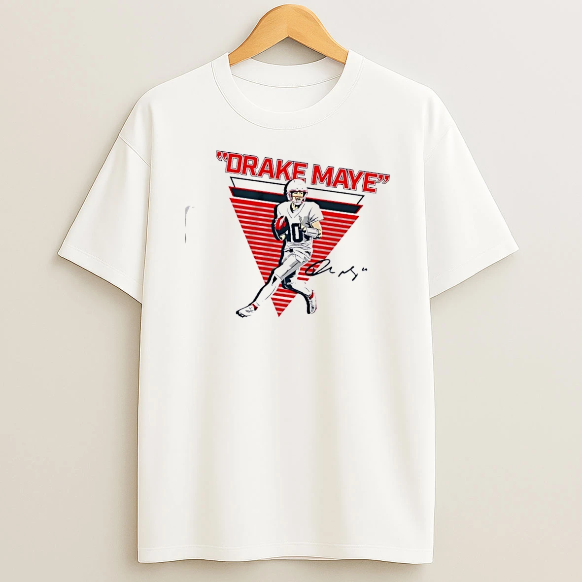 Drake Maye New England Patriots Football Retro Signature T Shirt