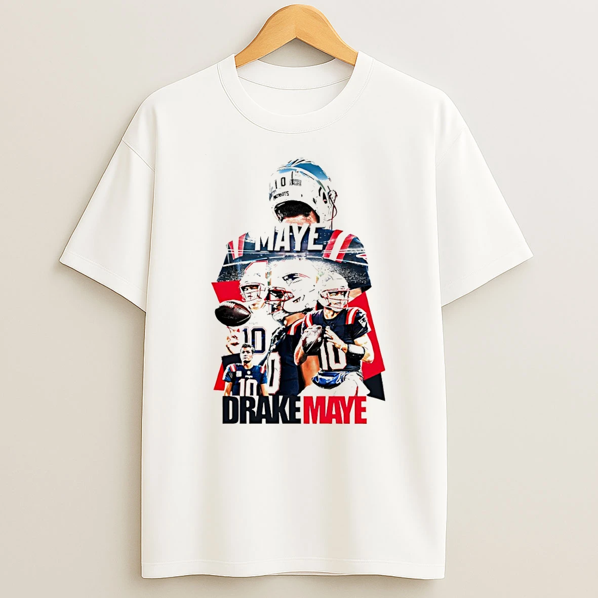Drake Maye New England Patriots Graphic Football Player T Shirt