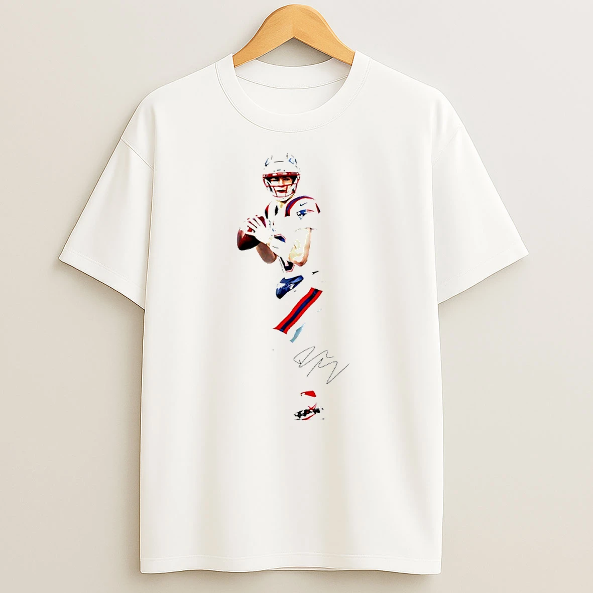 Drake Maye Perfect Game New England Patriots Signature Circle T Shirt