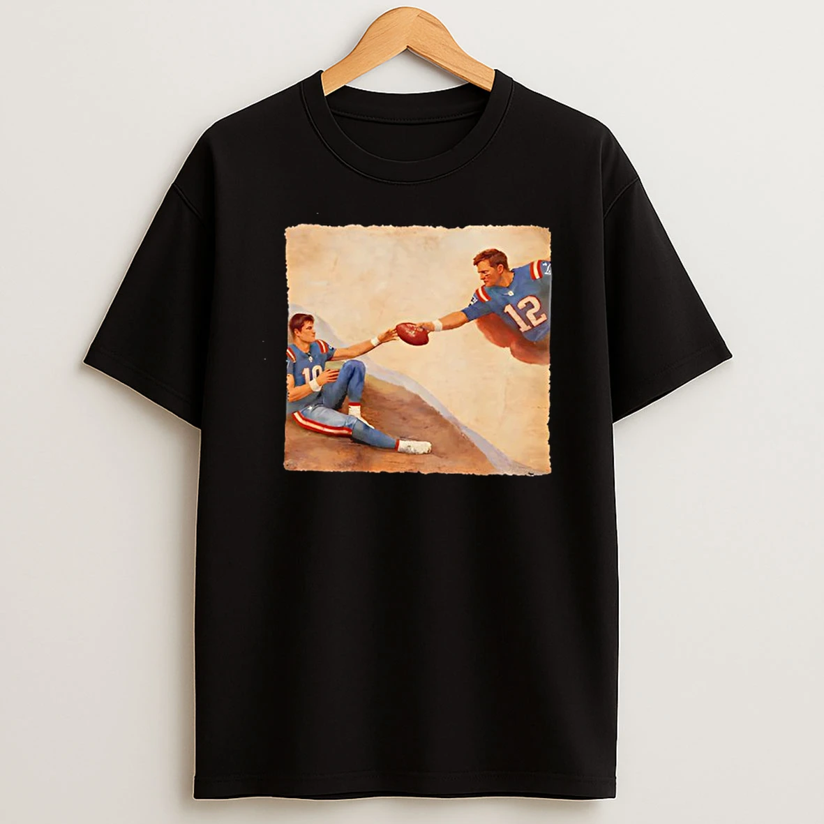 Drake Maye Tom Brady New England Patriots Football T Shirt