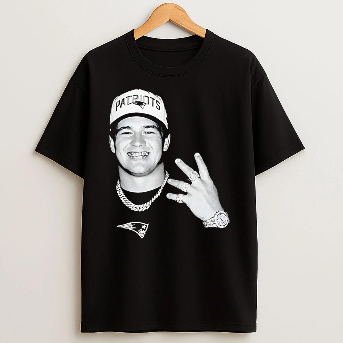 Drake Maye Diamond New England Patriots Ring Hand T Shirt