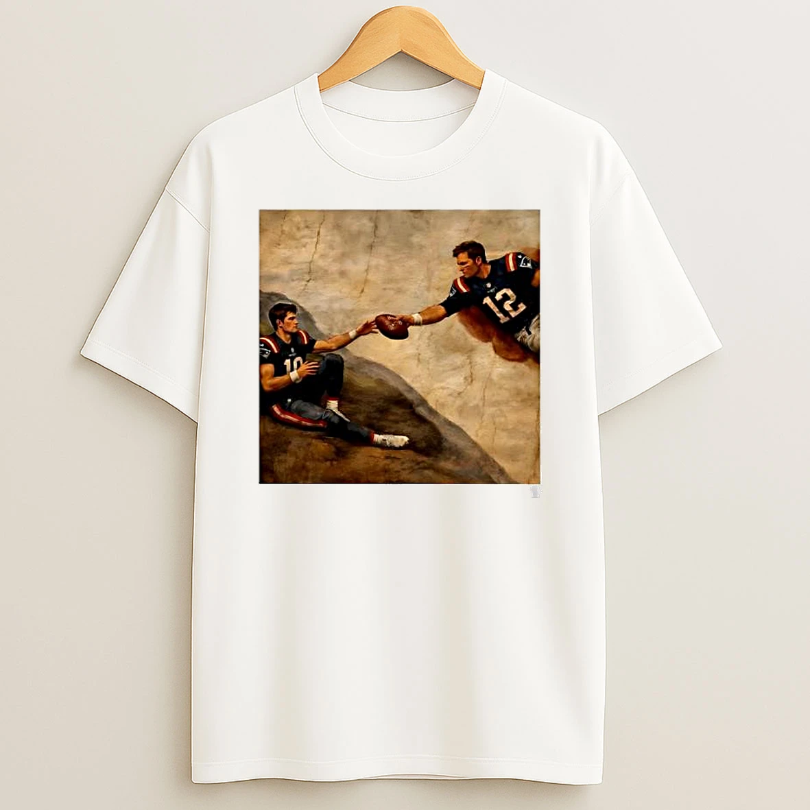 Drake Maye X Tom Brady The Creation Adam Michelangelo T Shirt