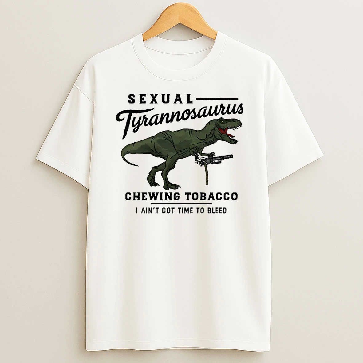 Drew Timme Wearing Sexual Tyrannosaurus Chewing Tobacco T Shirt