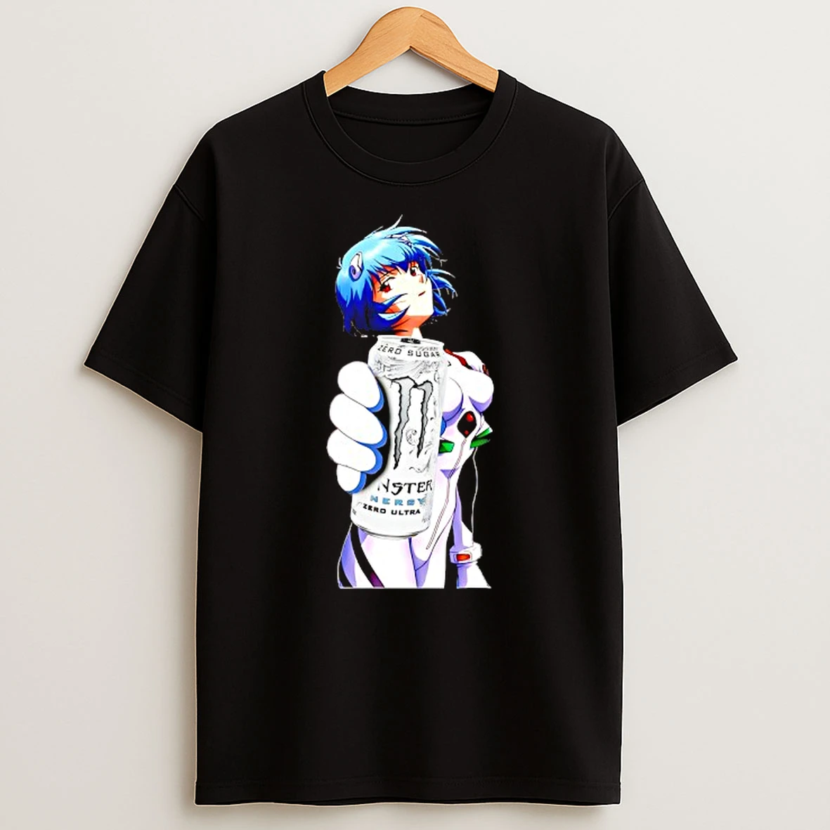 Drink Monster Energy Rei Ayanami Anime T Shirt