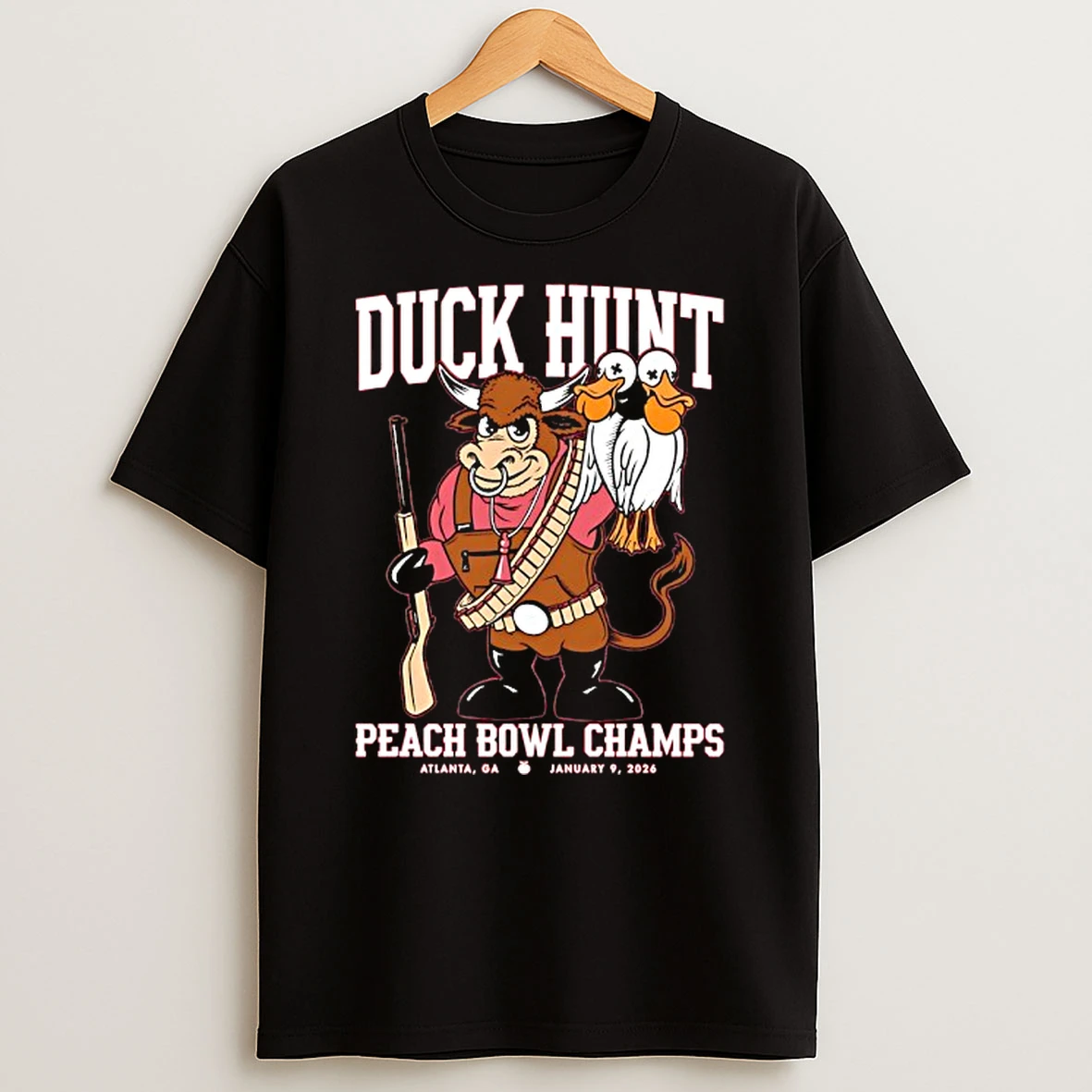 Duck Hunt Peach Bowl Champs 2026 Indiana Hoosiers Mascot T Shirt