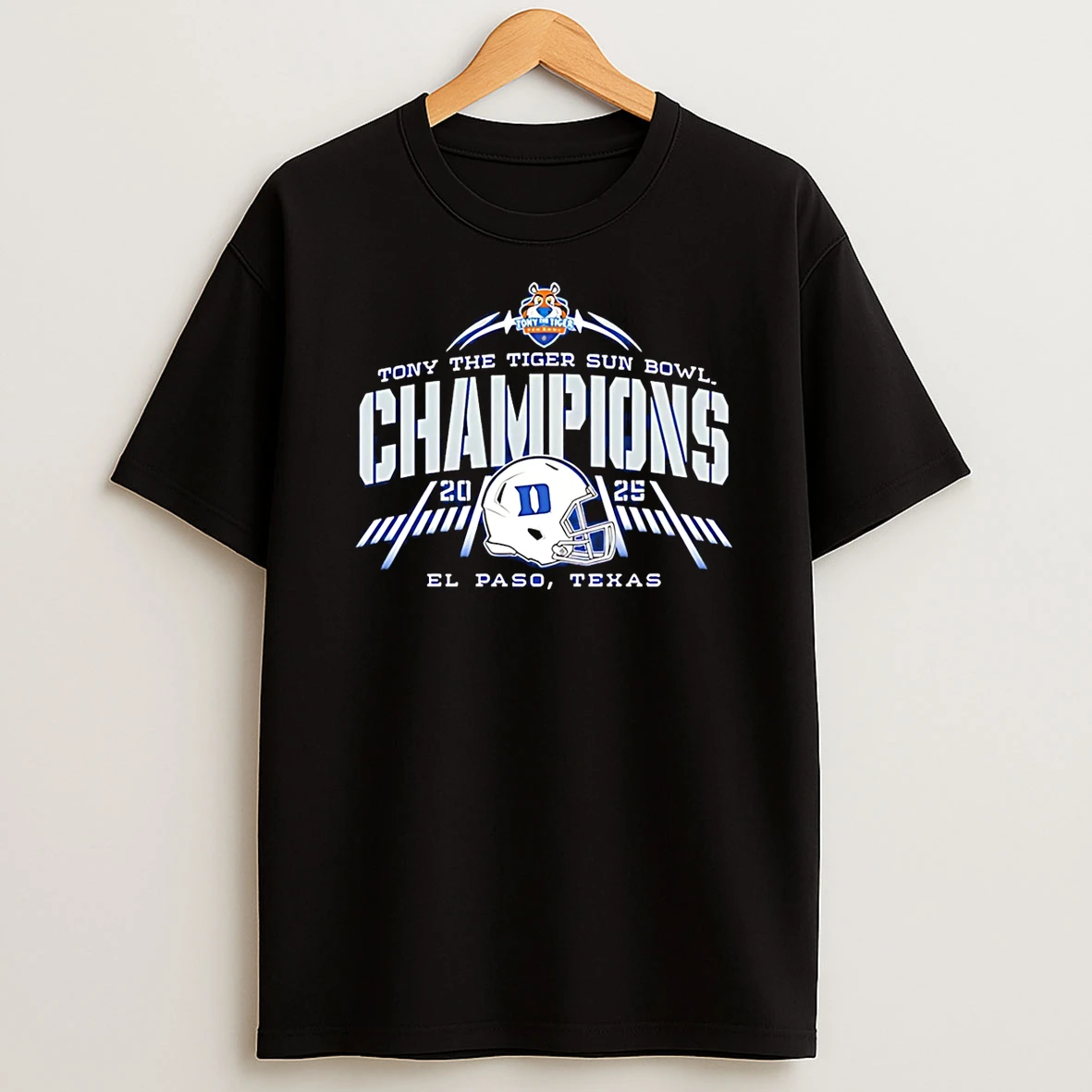 Duke Blue Devils Tony The Tiger Sun Bowl 2025 Champions T Shirt