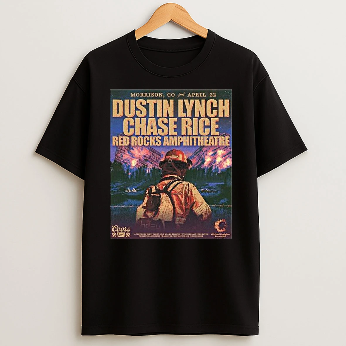 Dustin Lynch And Chase Rice Live At Red Rocks Amphitheatre On April 22 2026 In Morrison Colorado T Shirt