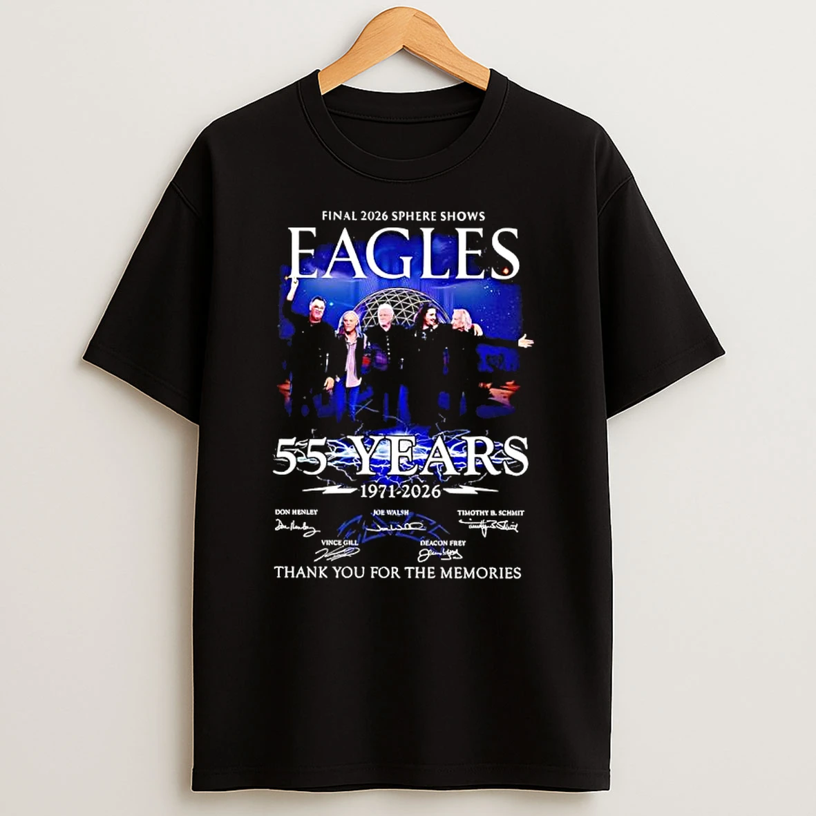 Eagles Final 2026 Sphere Shows 55 Years 1971 2026 Signatures T Shirt