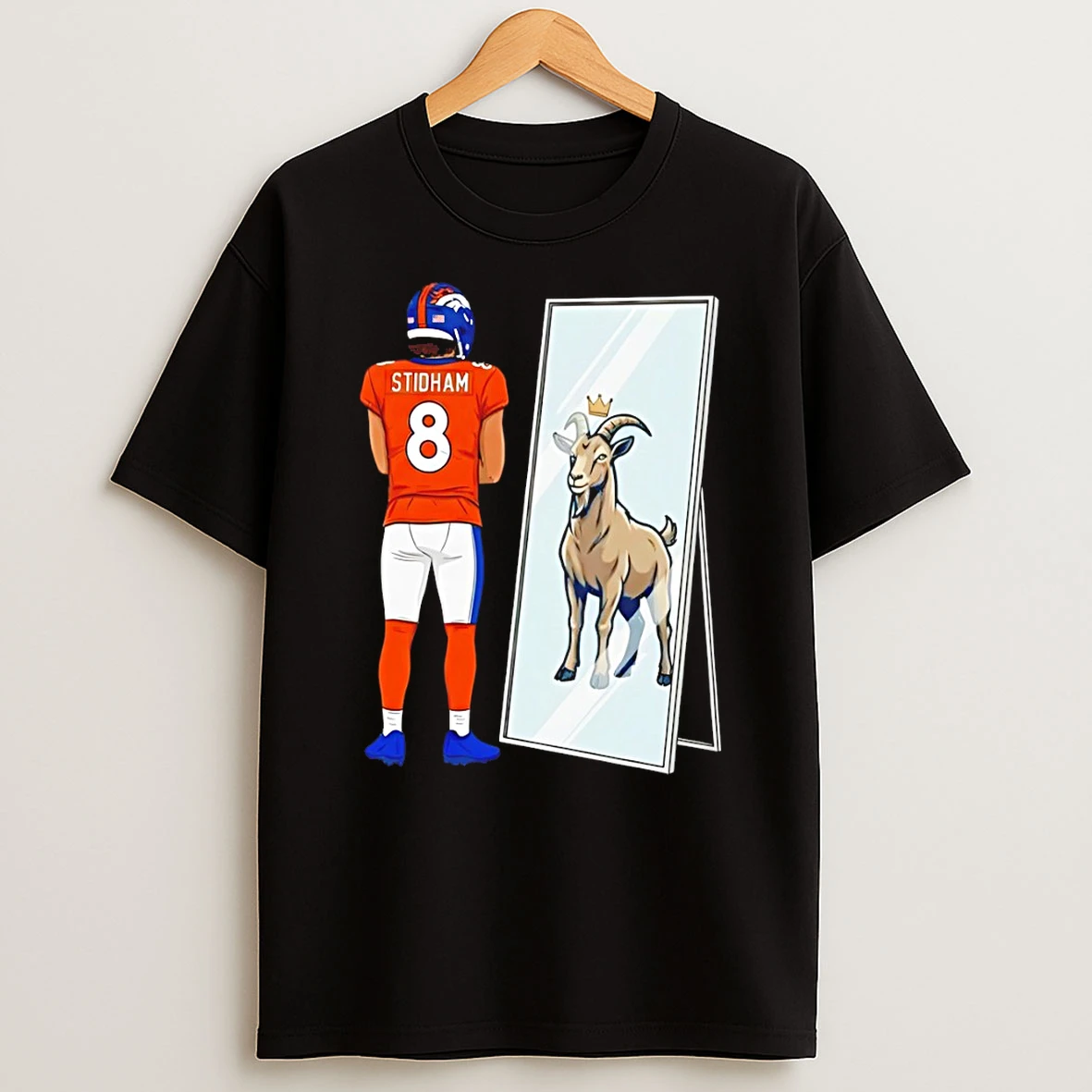 Ecjyghqu Jarrett Stidham 8 Mirror Goat Denver Broncos Football 2026 T Shirt