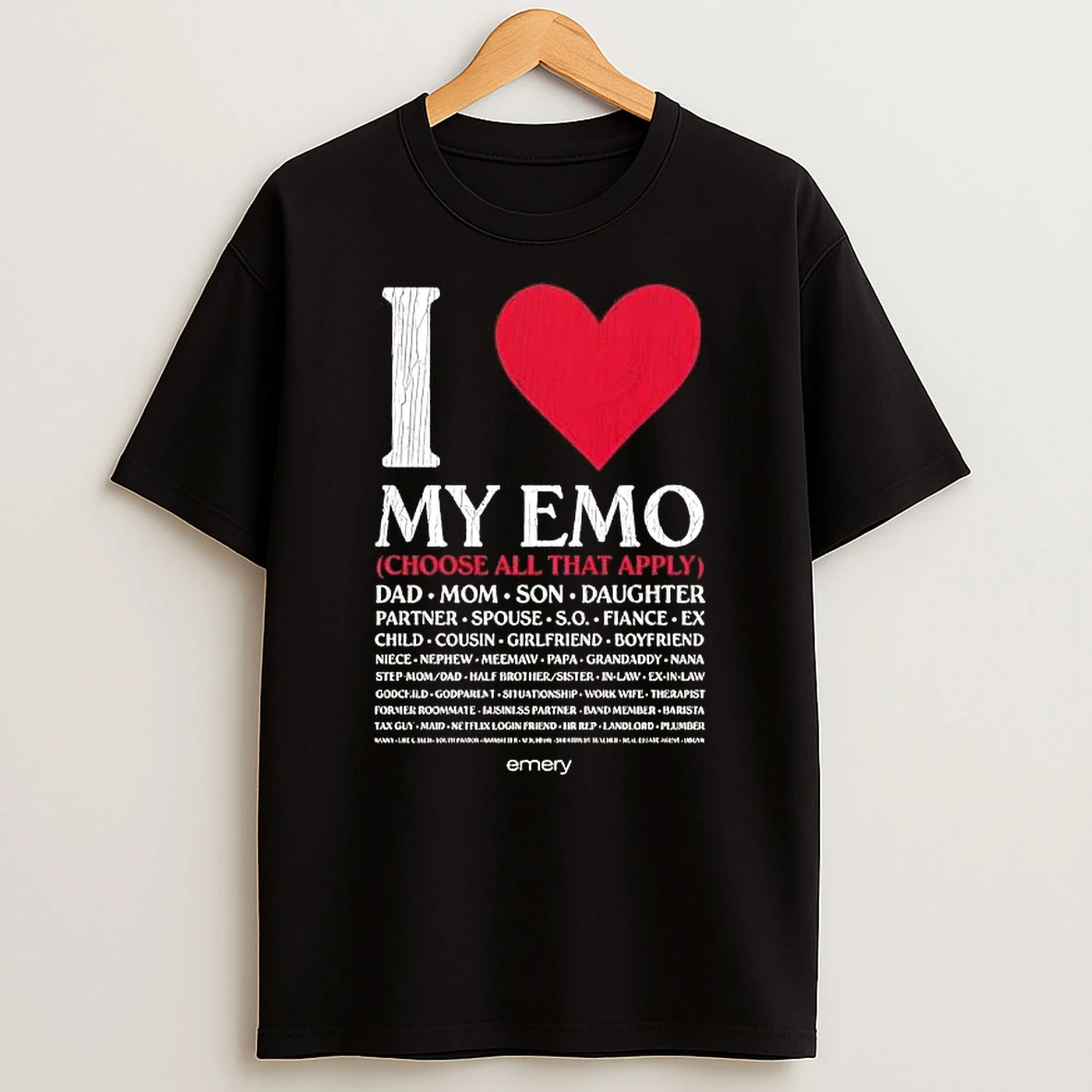 Emery I Love My Emo T Shirt