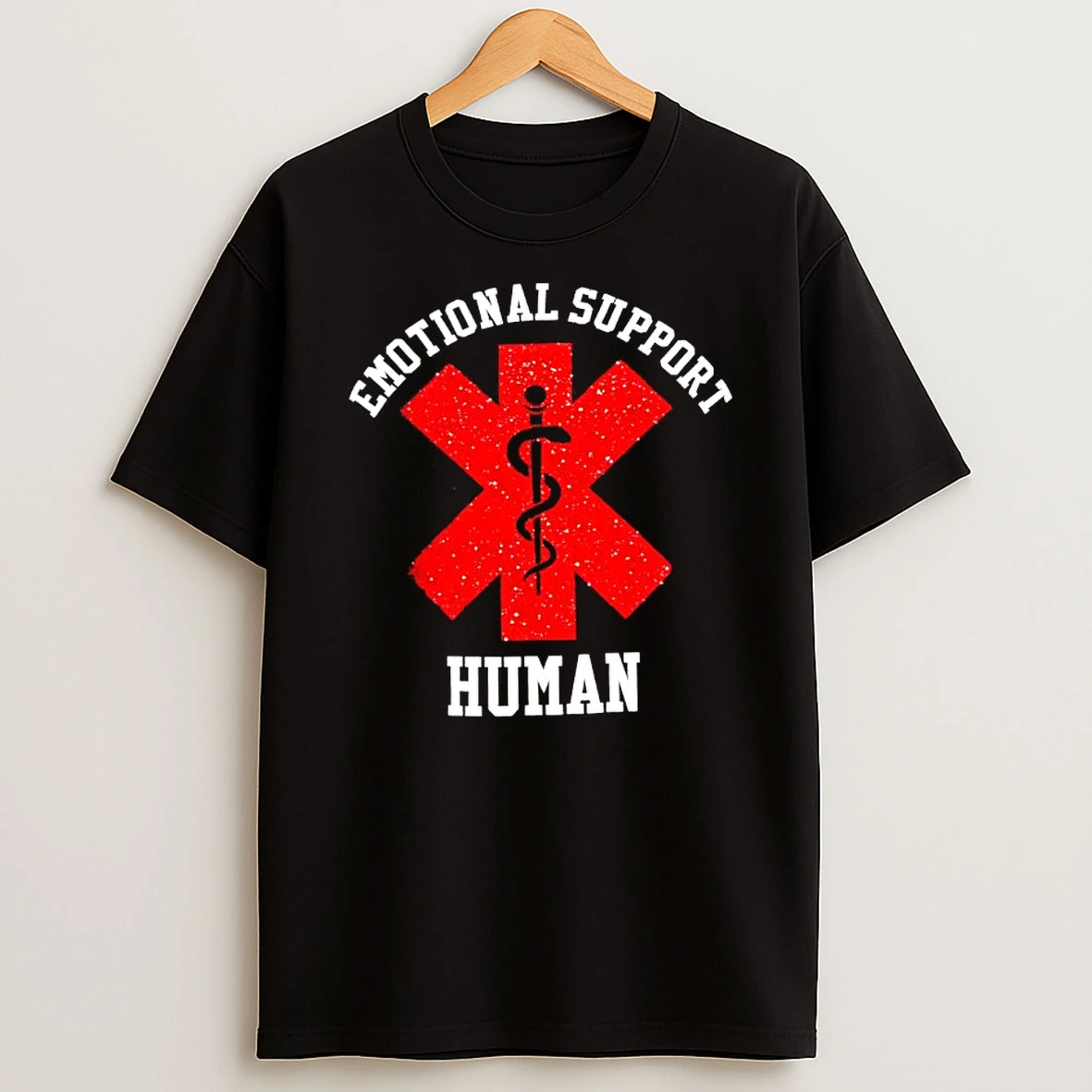 Emotional Support Human Star Of Life Symbol Logo T Shirt