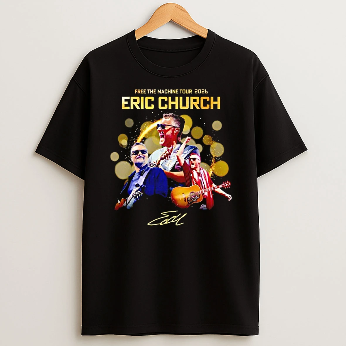 Eric Church Free The Machine Tour 2026 Signature Graphic T Shirt