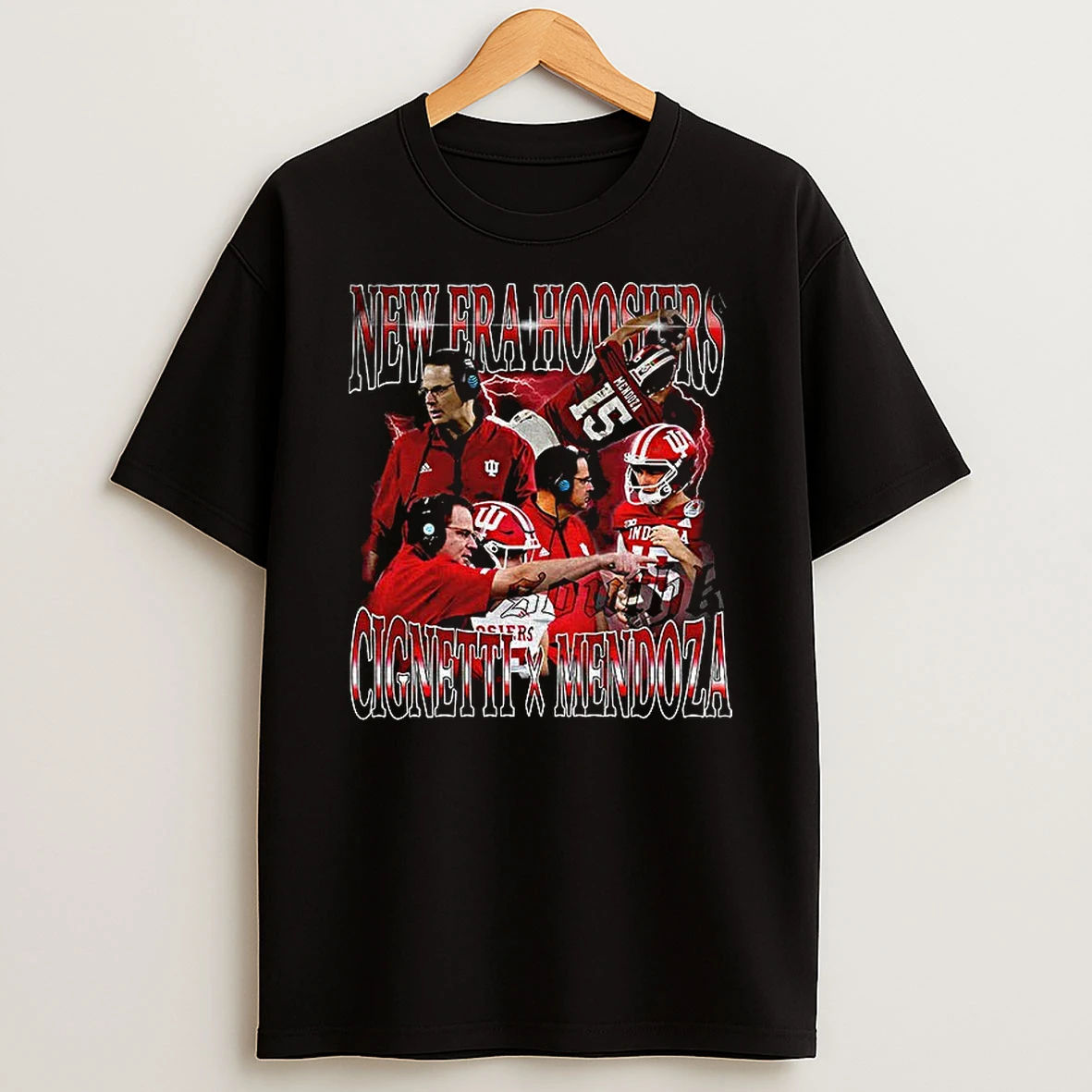 Fernando Mendoza Curt Cignetti Indiana Hoosiers Football New Era Hoosiers Cignetti X Mendoza T Shirt