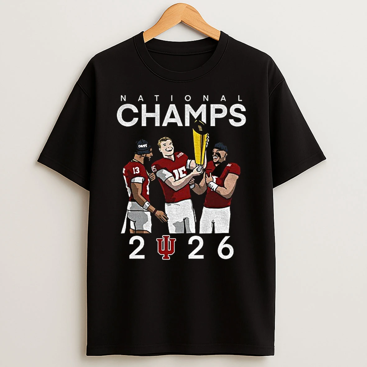 Fernando Mendoza Cartoon Indiana Hoosiers National Champs Football Game Day 2026 T Shirt