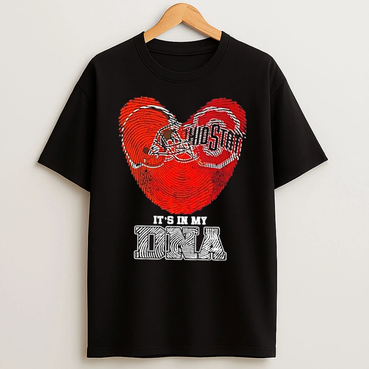 Fingerprints Cleveland Browns X Ohio State Buckeyes Its In My Dna T Shirt