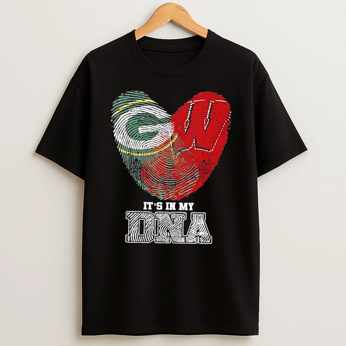 Fingerprints Green Bay Packers X Wisconsin Badgers Its In My Dna T Shirt