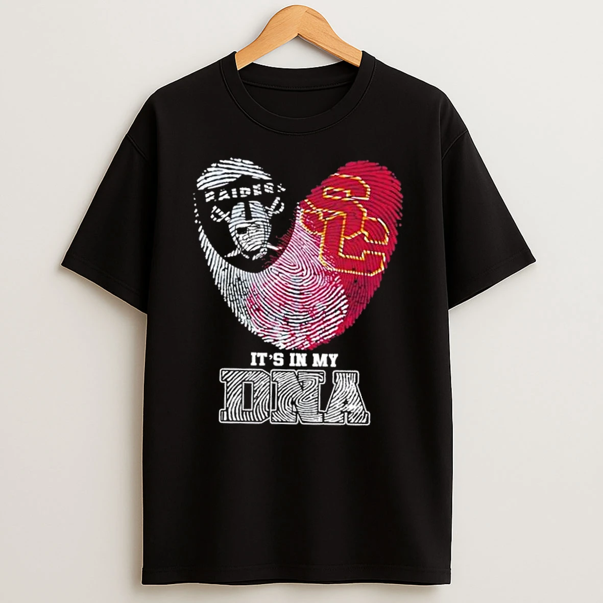 Fingerprints Las Vegas Raiders X Usc Trojans Its In My Dna T Shirt