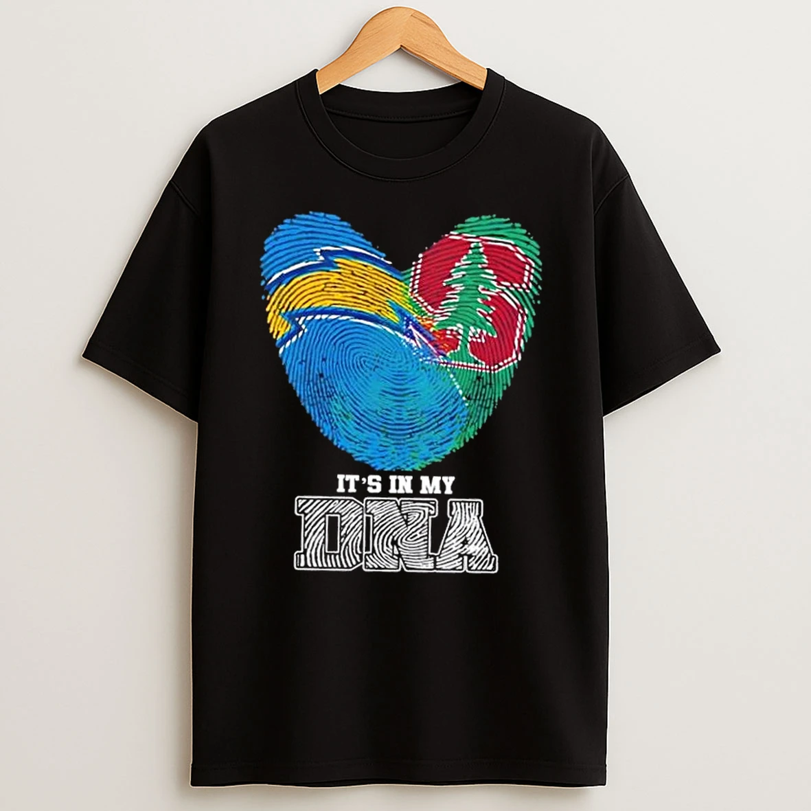 Fingerprints Los Angeles Chargers X Stanford Cardinal Its In My Dna T Shirt