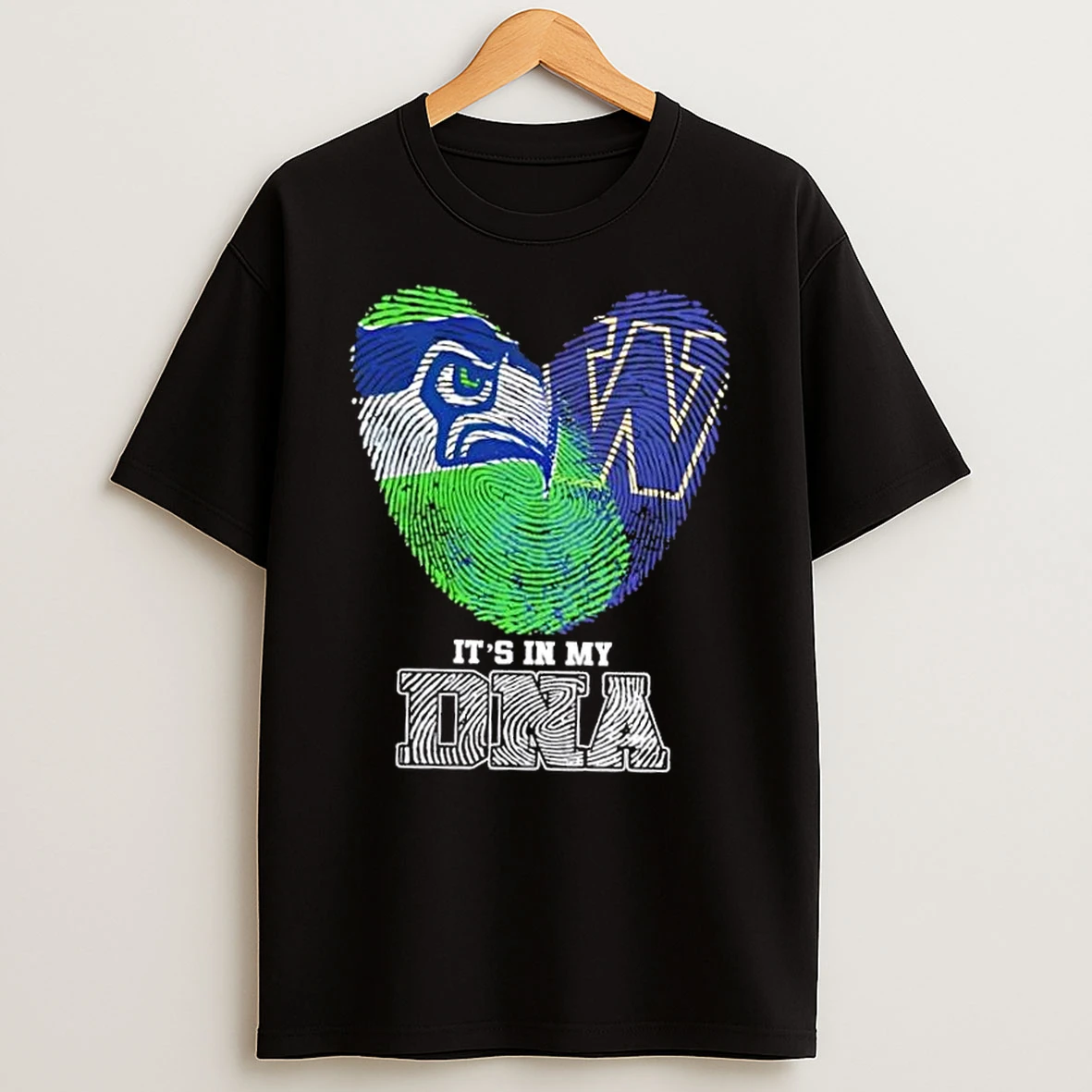 Fingerprints Seattle Seahawks X Washington Huskies Its In My Dna T Shirt