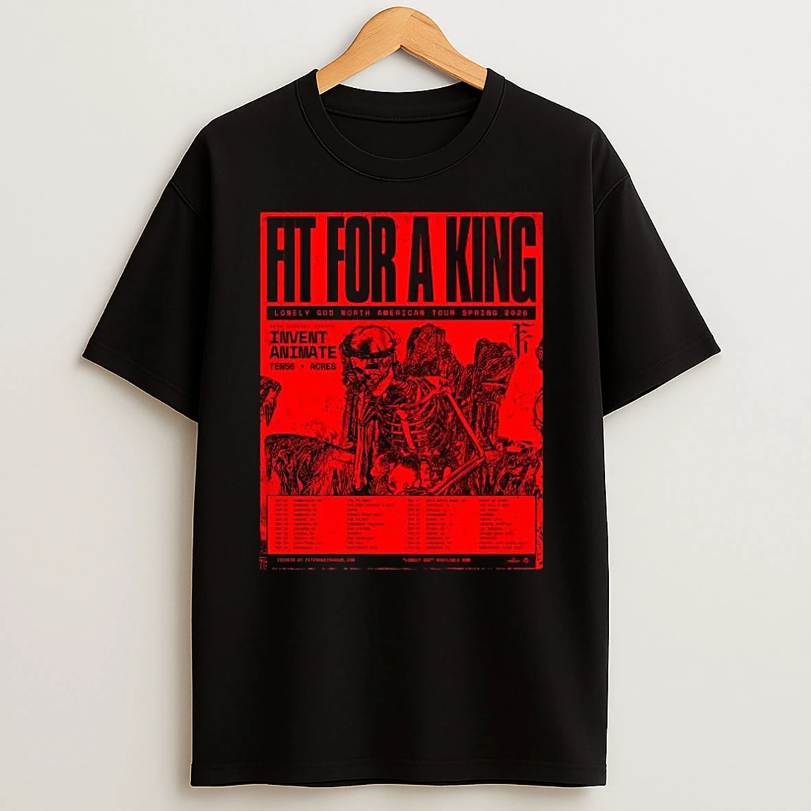Fit For A King Lonely God North America Tour Spring 2026 Schedule Dates T Shirt