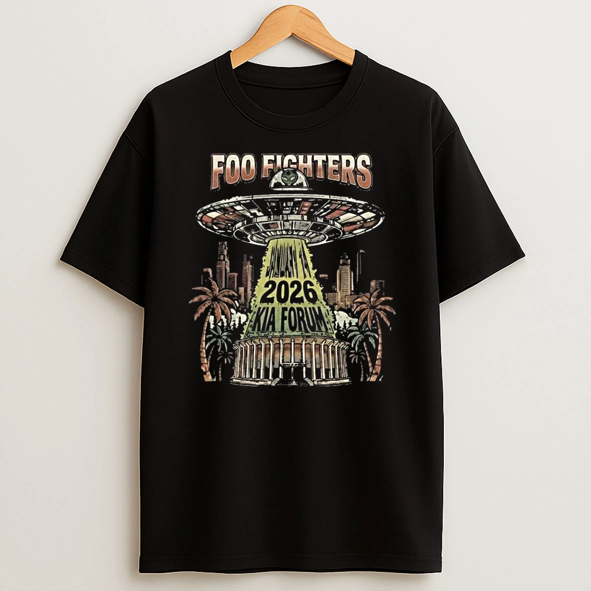 Foo Fighters Los Angeles 2026 Venue At Kia Forum On January 14 2026 Alien Space Ship T Shirt
