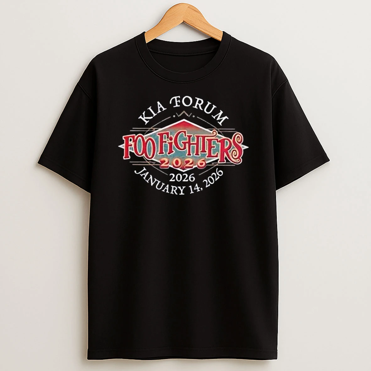 Foo Fighters Los Angeles 2026 Venue At Kia Forum On January 14 2026 Big Logo T Shirt