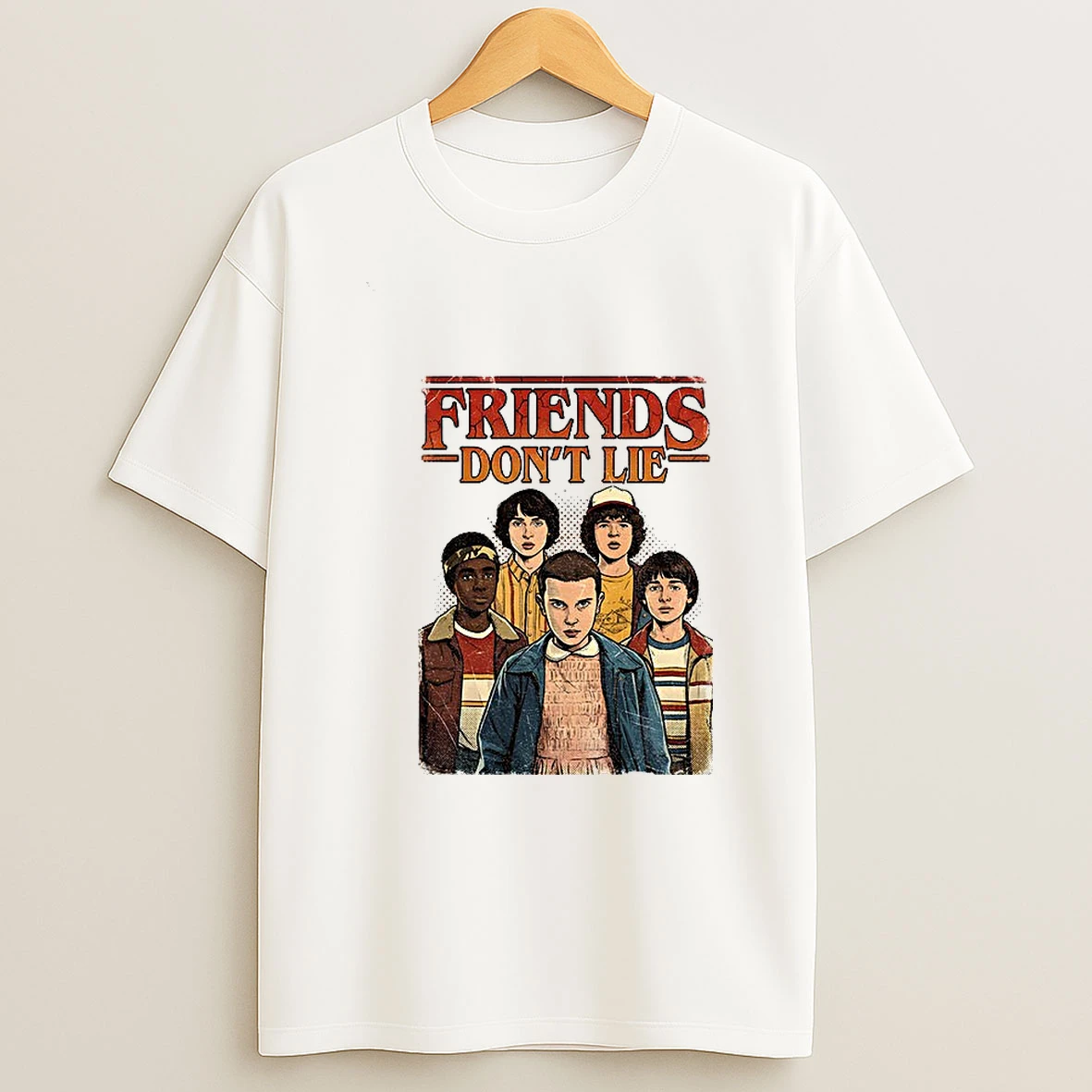 Friends Dont Lie Retro 80s Hawkins T Shirt