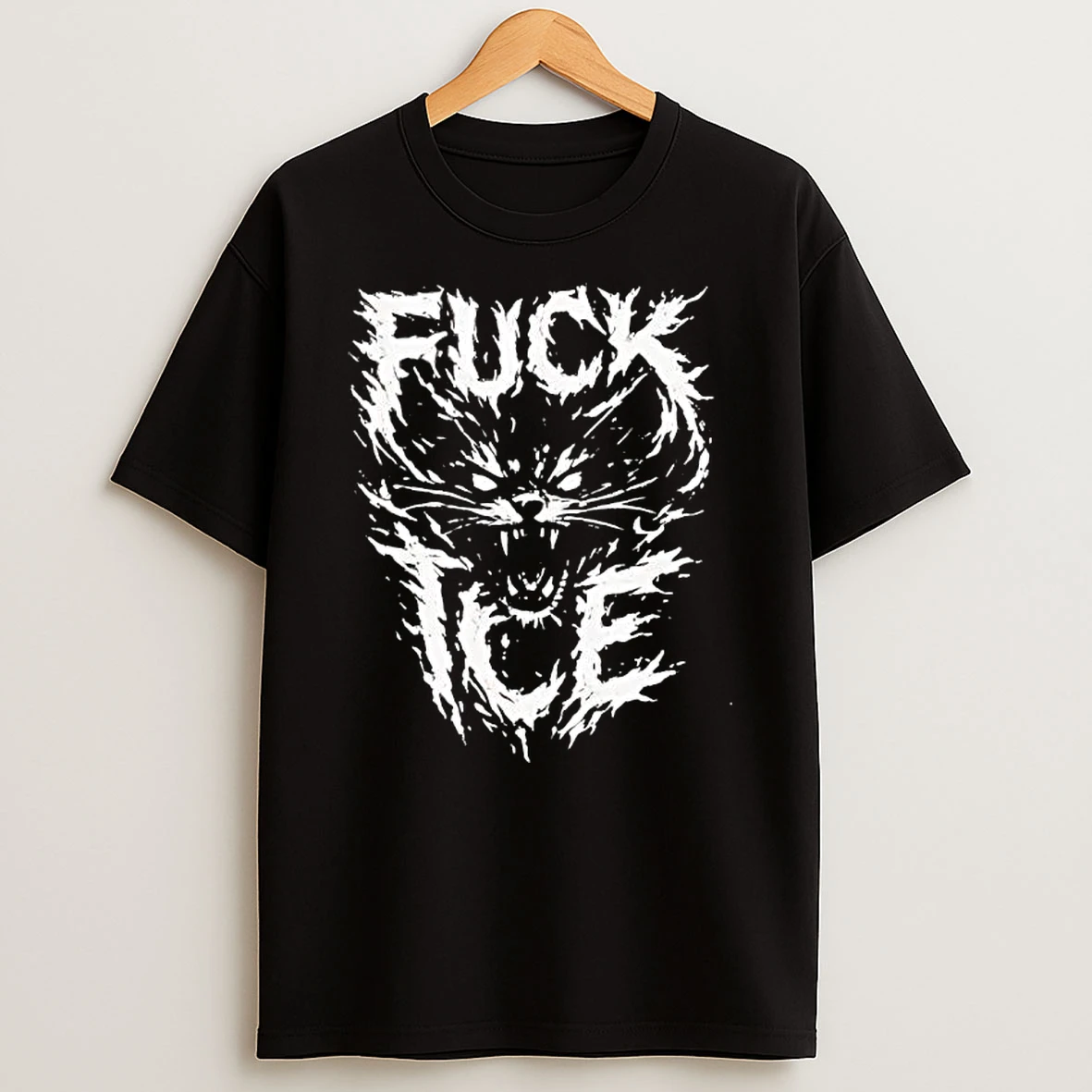 Fuck Ice Feral Cat Graphic T Shirt