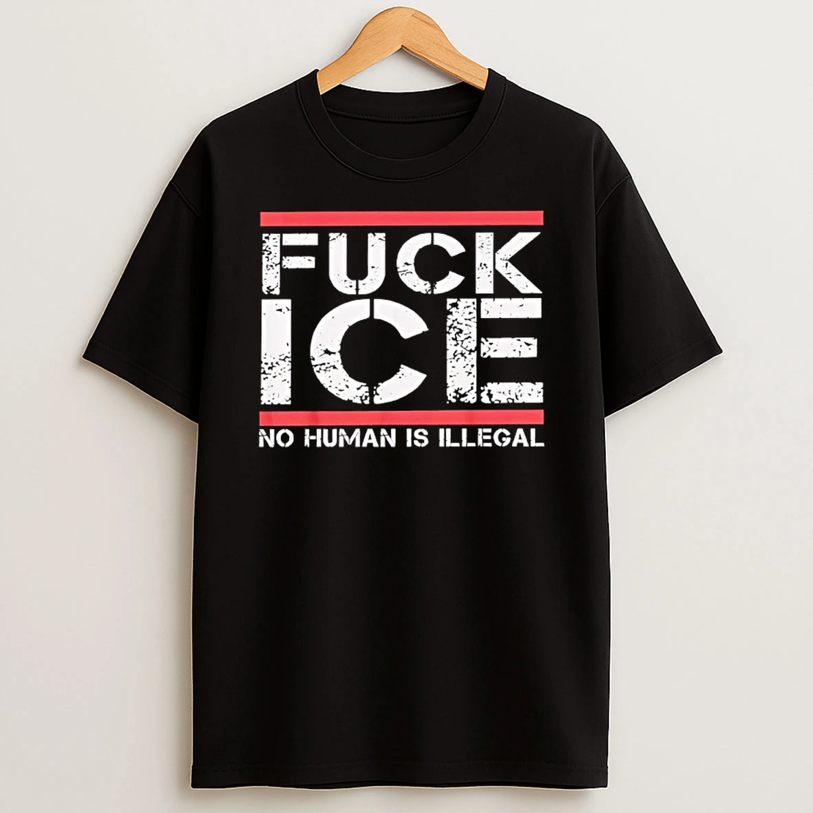 Fuck Ice No Human Is Illegal Retro T Shirt