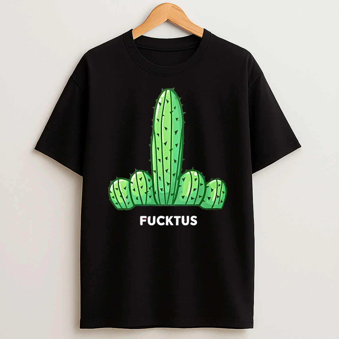 Fucktus Funny Cactus Middle Finger T Shirt