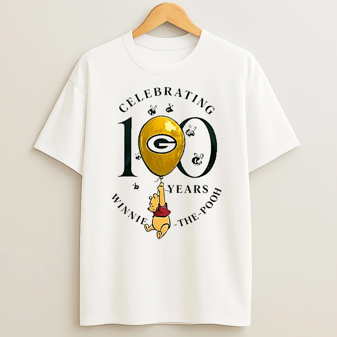 Funny Green Bay Packers X Winnie The Pooh 100th Anniversary T Shirt