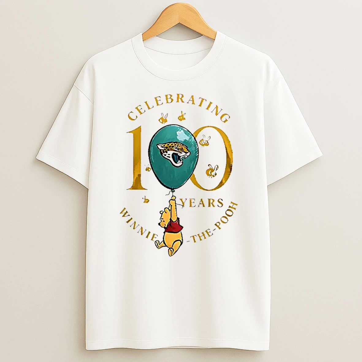 Funny Jacksonville Jaguars X Winnie The Pooh 100th Anniversary T Shirt