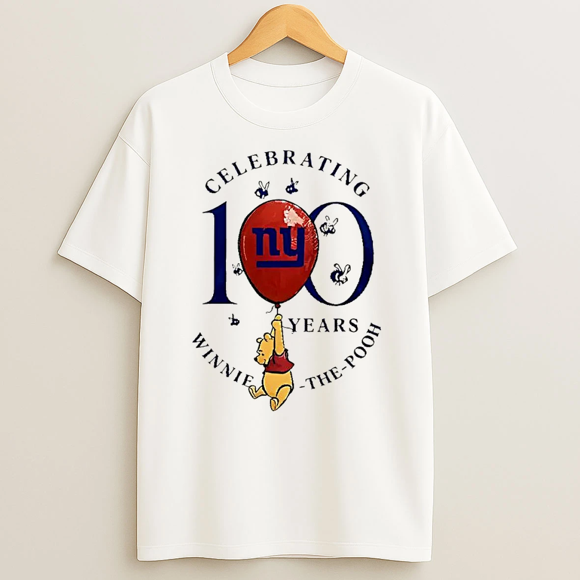 Funny New York Giants X Winnie The Pooh 100th Anniversary T Shirt
