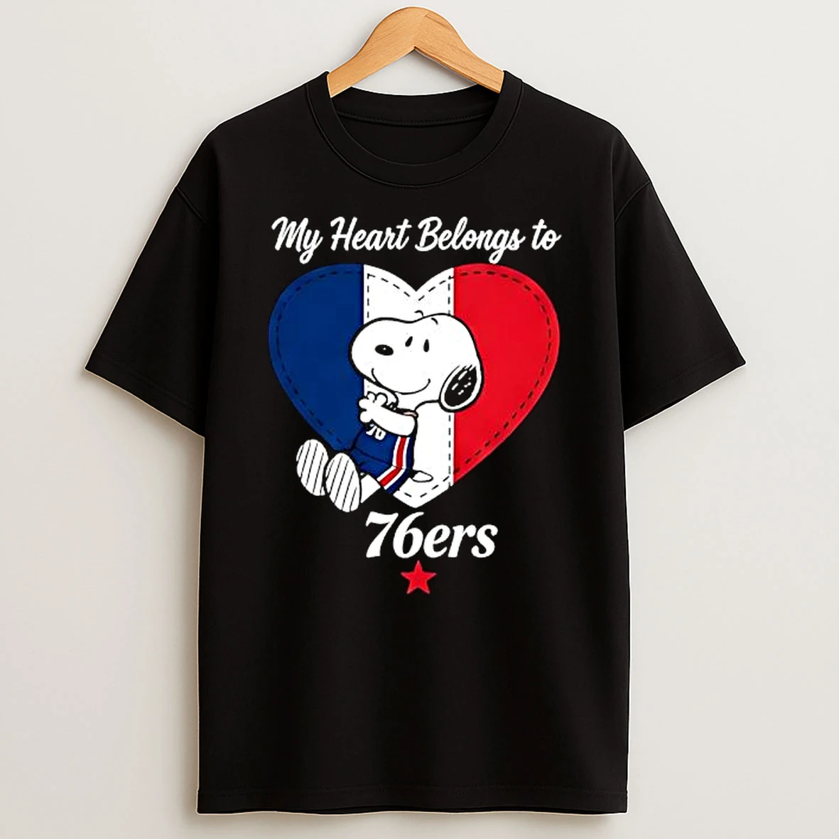 Funny Philadelphia 76ers X Snoopy Cartoon Valentine 2026 T Shirt