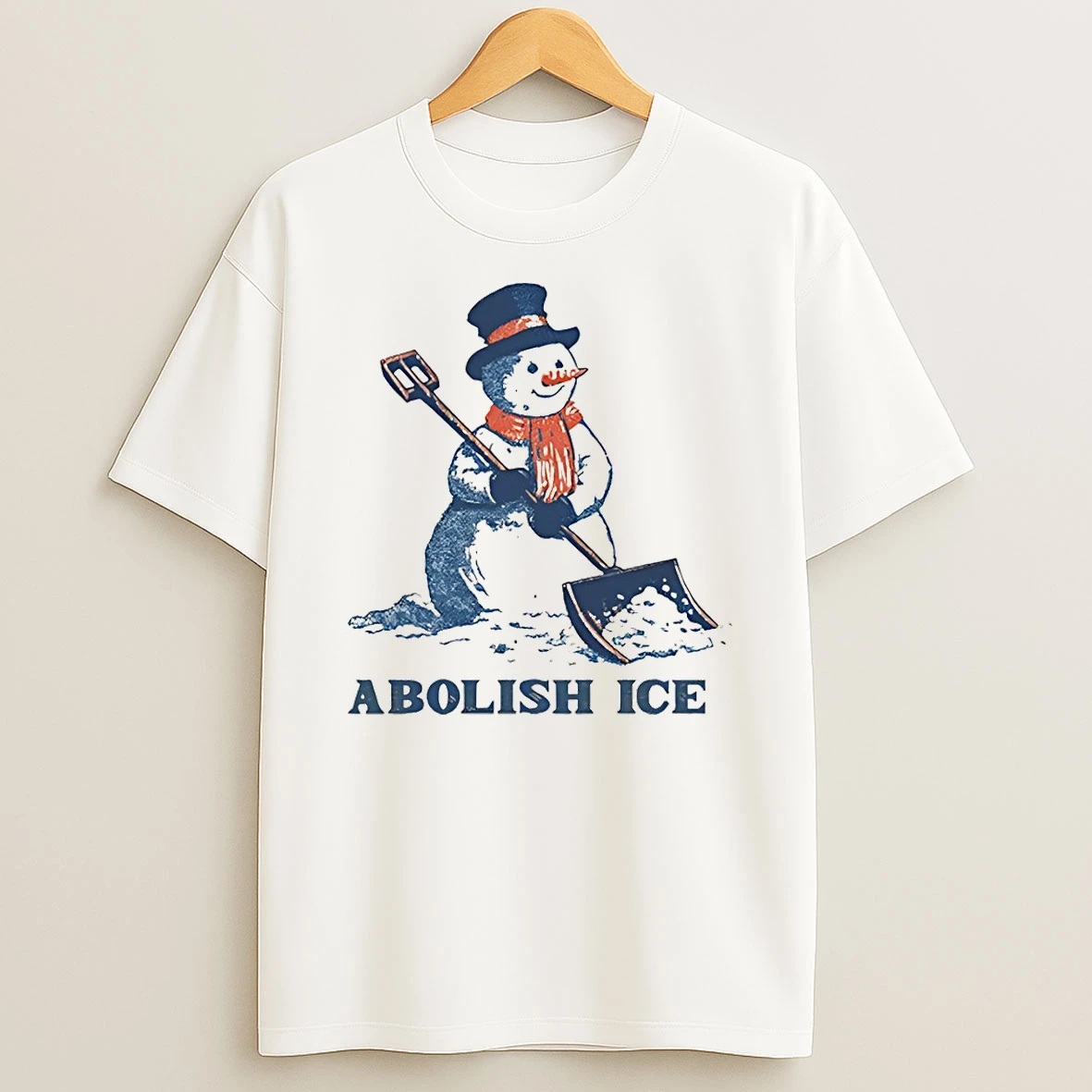Funny Winter Cute Snowman Abolish Ice T Shirt