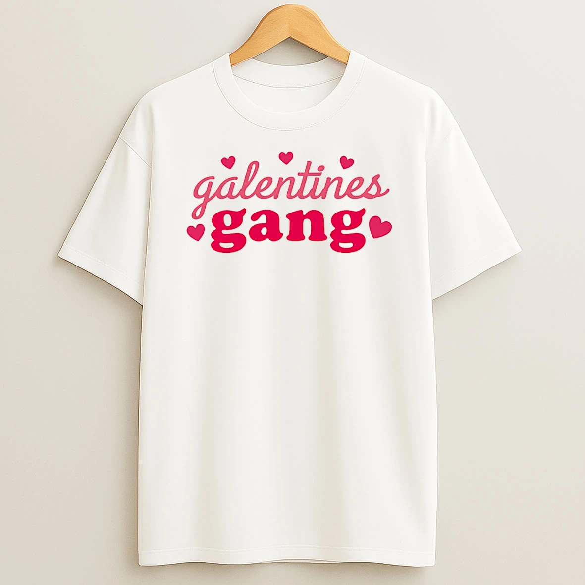 Galentines Gang Heart Pink T Shirt