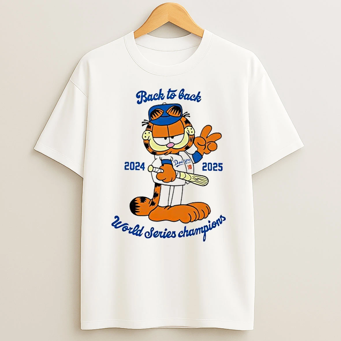 Garf La Dodgersback To Back 2024 2025 World Series Champions T Shirt